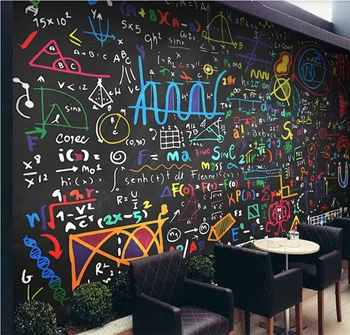 3d fotoğraf duvar kağıdı renkli tebeşir matematik formülü yazı tahtası arka plan duvar özel duvar kağıdı duvar 8d duvar kaplaması
