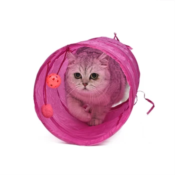 Ücretsiz Kargo Pet Kedi Uzun Tünel Komik Oyuncak Yavru Oynayan Eğitim Çan Topu İle Ürün Katlanabilir En Kaliteli Kırmızı Mavi