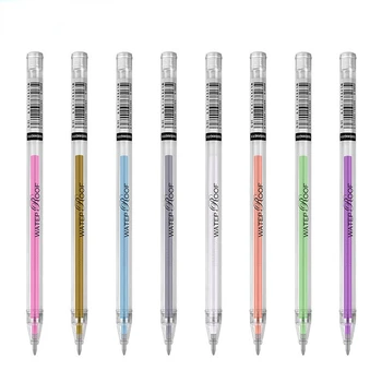 8 renkli Parlak Kalem Beyaz Çizgi cetvel kalemi El Çizim Tasarım Renk Kalem Nötr Kalem Okul Ofis Malzemeleri Kırtasiye