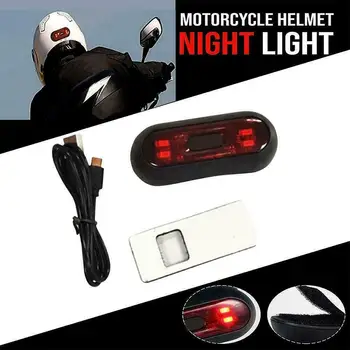 Motosiklet bisiklet kask kuyruk ışık vurgulamak yanıp sönen uyarı lambası su geçirmez Off-road Atv modifiye kask ışıkları
