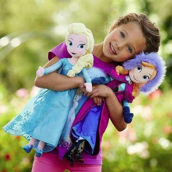 40cm 50cm Disney Dondurulmuş peluş oyuncak Elsa Prenses Anna peluş oyuncak Sevimli Şekil Bebek Peluş Kız Çocuk Oyuncakları Doğum Günü noel hediyesi