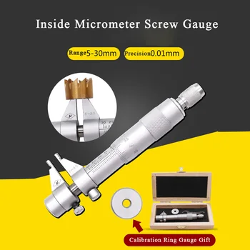 Iç Mikrometre Pratik Iç Çapı Kumpas ölçme aracı 5-30mm Metrik Içinde Kiti Içinde Mikrometre Vida Ölçer Metri