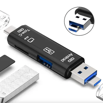 USB kart okuyucu mikro USB Tip C OTG Adaptör TF kart okuyucu Yüksek Hızlı Bellek kart okuyucu USB-C Konektörü Android Telefon