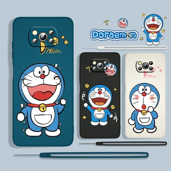 Sıcak Anime Doraemon Xiaomi Poco X3 Pro NFC F3 GT M3 M4 C3 X2 Mi 11T 10T Pro Lite 5G Sıvı Halat Telefon Kılıfı Çapa Kapak Coque