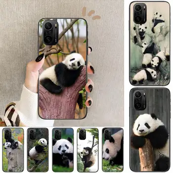 Sevimli Çin Panda Hayvan xiaomi için telefon kılıfı kırmızı mi POCO F1 F2 F3 X3 Pro M3 9C 10T Lite NFC Siyah Kapak Silikon Arka Güzel mi