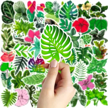 50 adet Estetik Bitki Yaprakları Çıkartmalar Günlüğü Kırtasiye Dizüstü Karalama Defteri Kscraft Çiçek Ot Sticker Scrapbooking Malzemeleri