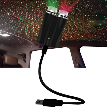 Romantik LED araba çatı yıldız gece ışık projektör atmosfer Gal-axy lamba USB dekoratif lamba ayarlanabilir araba iç dekor ışık
