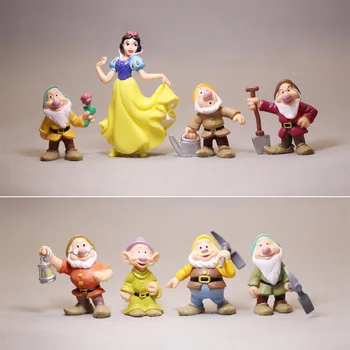 8 Adet Disney Kar Beyaz ve Yedi Cüceler Bebek Hediyeleri Oyuncak Modeli Anime Figürleri Toplamak Süsler