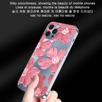 Yağlıboya Çiçekler telefon Kılıfı, iPhone 11 12 13 14 Pro Max X Xs Xr 7 8 Artı SE Mini Darbeye Dayanıklı arka kapak