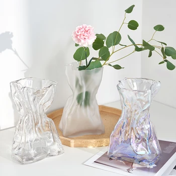 Kuzey Avrupa cam vazo masaüstü ışık Lüks Süsler oturma odası Şarap dolabı sanat çiçek düzenleyici modern ev dekorasyonu