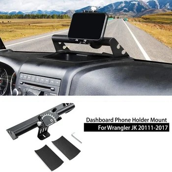 Araba ön panel tutucu cep telefonu tutucu Paslanmaz Çelik telefon braketi Jeep Wrangler JK için JKU 2 Kapı 4 Kapı 2011-2017