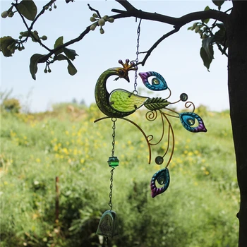 Renkli Tavus Kuşu Kolye Çan Rüzgar Çanları Kapalı Balkon Kapalı bahçe dekoru Asılı Dekorasyon Süs