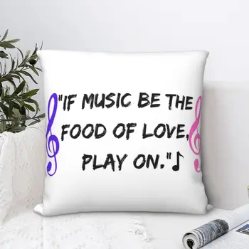 Müzik Gıda Aşk Kare Yastık minder örtüsü Parodi Fermuar Ev Dekoratif polyester kırlent Kılıfı Ev Basit