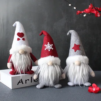Noel Cüceler Peluş Süslemeleri, El Yapımı Rudolph Meçhul Bebek Noel Süsler, Ev Masa Cüce Elf Dekor, Noel Şapka Cüceler