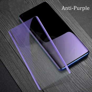 UV Sıvı Temperli Cam için Huawei Onur Sihirli 3 Pro Artı 50 60 Tam Tutkal Ekran Koruyucu Mavi Mor Cam 3D Film P50 P40
