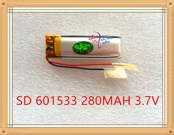 Litre enerji pil 3.7 V polimer lityum pil 601533 280MAH kayıt kalemi noktası okuma kalem küçük kamera oyuncak