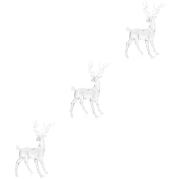 Elk Akrilik Figurinedeer Masaüstü Süs Ren Geyiği Kristal Temizle Şeffaf Heykel Noel Figürler Masa Hayvan Oyuncak