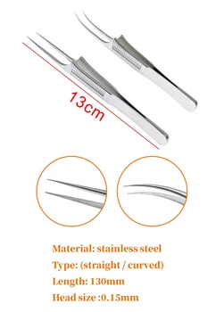 1 ADET Paslanmaz Çelik Fue Saç Nakli Forseps Saç Nakli İmplanter Cımbız 0.15 mm İpuçları yüksek kalite