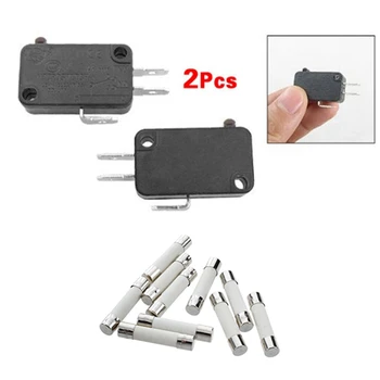 2 Adet Elektrikli 1NO 1NC Kontakları Basma Düğmesi Mini Anahtarı ve 10 Adet AC 250 V 15 A 6x30mm, Kick Silindirik Sigorta Tüpü