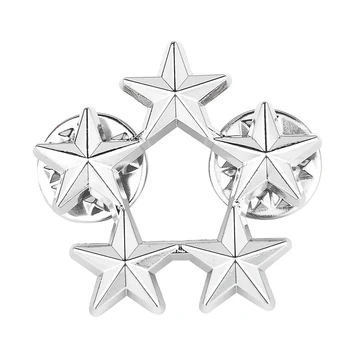 Çalışan Yıldız Derecelendirmesi Broş Giyim Dekorasyon Metal Pentagram Rozeti Omuz Rozeti Aksesuar Gömlek Yaka Pin Parlama Önleyici Pimleri