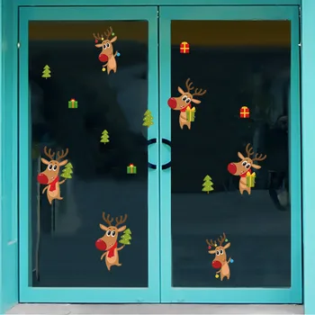 Noel pencere dekorasyonu Çıkartmalar cam kapı kolu ve tokmağı Kapı Çıkartmalar Elektrostatik Çıkartmalar Stickies Yıldız