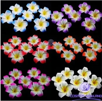 HappyKiss Toptan düğün duvar sopa çiçekler DIY aksesuarları ev dekor 5 cm frangipani kabarcık Hawaii çiçek ev