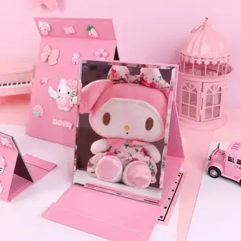 Karikatür Sevimli Hello Kitty makyaj aynası Taşınabilir Taşınabilir Kız Öğrenci Mini Katlanır Makyaj Küçük Ayna Yurdu Masaüstü
