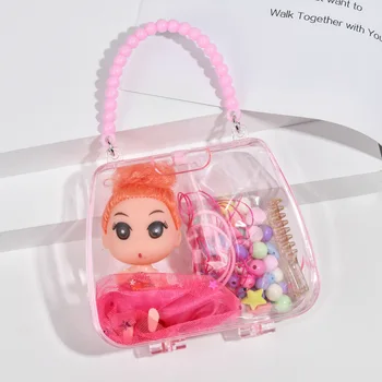 Moda Çocuk Oyun Evi Küçük Oyuncaklar Anahtarlık Bulanık Bebek Pembe Çanta Anahtarlık Kız Katlanır Kozmetik Hediye