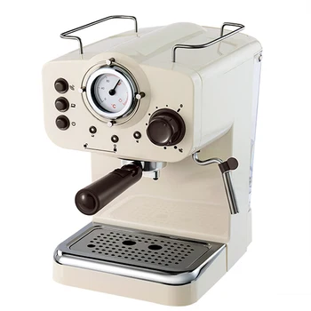 CM5013 Yarı Otomatik espresso makinesi 15Bar Kahve makinesi İtalyan Çift Sıcaklık Kontrolü Buhar Tipi süt köpürtücü Retro Beyaz
