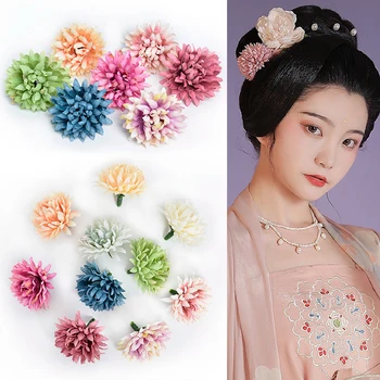 Daisy Çiçek Saç Dekorasyon Eski Şapkalar Prenses Gelin Düğün İpek Yapay Çiçek Süsler Hanfu Cosplay