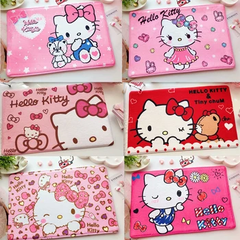 Sanrio Hello Kitty My Melody Cinnamoroll Halı Ev Peluş Kaymaz Paspaslar Halı Sevimli Kedi Mercan Kadife Mat