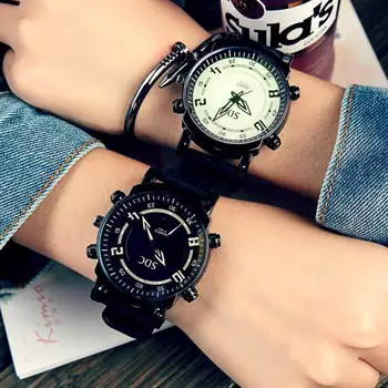 Basit klasik rahat şık Kauçuk kuvars kol saati kol saati saat hediye Erkekler için Erkek Kadın Kadın