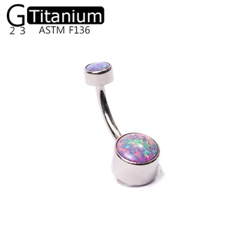 G23 Titanyum Göbek Tırnak 8mm Lüks Opal Moda Gece Kulübü Ziyafet Delikli Takı Kız Hediye Göbek Süsler Kulak Süsler