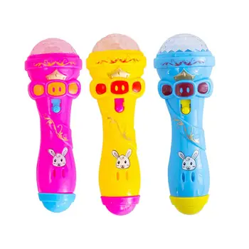 Ilginç LED ampul renkli ışıklar enerji tasarrufu LED mikrofon oyuncaklar hediye mikrofon oyuncaklar Karaoke mikrofon oyuncak