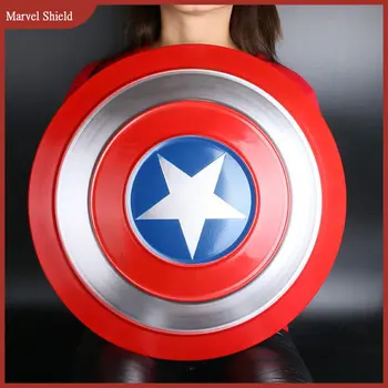 1: 1 Marvel Avengers Kalkanı Parti Cosplay Kaptan Amerika Tam Metal Kalkan Boya Büyük El Kalkanı Oyuncaklar Kolları Gençlik İçin