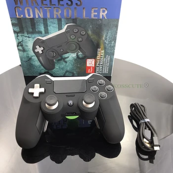 Siyah Kablosuz Denetleyici PS4 Gamepad Çift Titreşim Elite Oyun Denetleyicisi Joystick PS3 / PC Video Oyun Konsolu