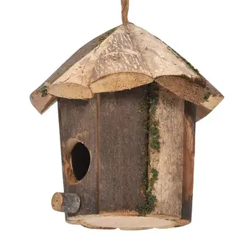 Vintage Chickadee Kuş Evi Yuva Hummingbird Evi Dış Asılı Kuş Yuvalama Doğal Ahşap Bahçe Kuş Yuvası Kutusu