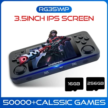 Çocuk İçin KISMEN İnşa RG351MP 3.5 İnç Retro Oyun Konsolu Taşınabilir El Desteği Wifi-50000 in+ Emülatörü Oyunlar/PSP/DC/SS Hediye 