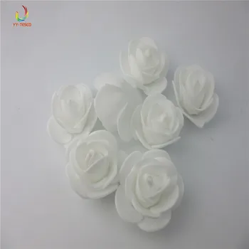 200 adet Mini Köpük Gül yapay çiçekler Ev Düğün Araba DIY Ponpon Çelenk Dekoratif Gelin Çiçek Sahte Çiçek beyaz