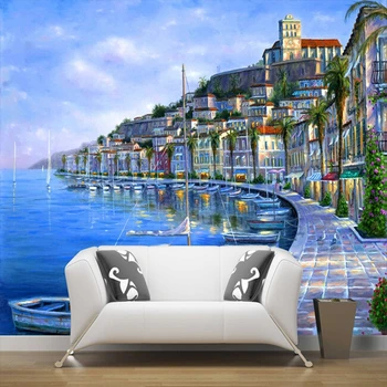 Özel boyut 3D şehir duvar kağıdı duvar Avrupa mimarisi yağlıboya manzara fotoğraf oturma odası yatak odası yemek odası PVC
