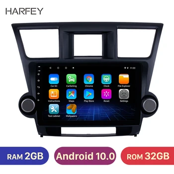 Harfey 2G + 32G IPS 10.1 inç Android 10.0 2014 2015 Toyota Highlander İçin 2 din Araba GPS Radyo araba Multimedya Video Oynatıcı RDS