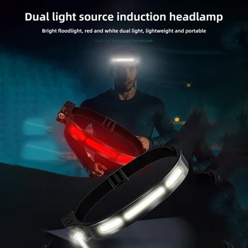 LED Güçlü Farlar COB Far Açık Bisiklet ışıkları USB Şarj Edilebilir Gece Koşu Lambası Başkanı İşık Balıkçılık El Feneri