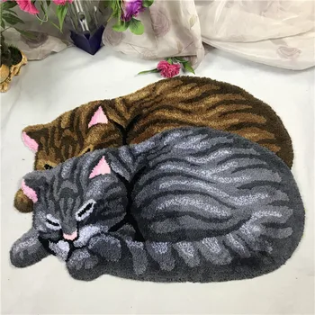 Yaratıcı Kedi Şekli Peluş Halı Kilim Oturma Odası Yatak Odası için Kaymaz Halılar Banyo Paspas Kilim Koridor Giriş Paspas