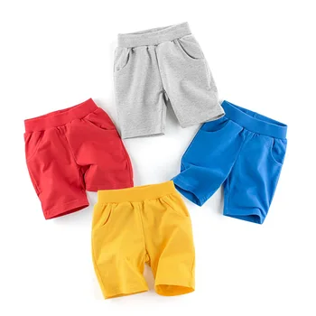 2021 Yeni Yürümeye Başlayan Çocuklar rahat pantolon Erkek Şort Yaz Pamuk Çocuk plaj şortu Düz Renk Erkek Bebek Giysileri 2-9Years