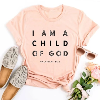 Ben Bir Çocuk Tanrı Gömlek Hıristiyan Kadın Tişörtleri Estetik Elbise Harajuku Yaz Üstleri Giysi Kadın Artı Moda