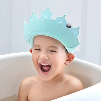 Akçaağaç Taç Bebek Duş Başlığı Su Geçirmez Önlemek Su Kulak Çocuklar için Şampuan Banyo Yıkama Saç Kalkanı Şapka Korumak Çocuk