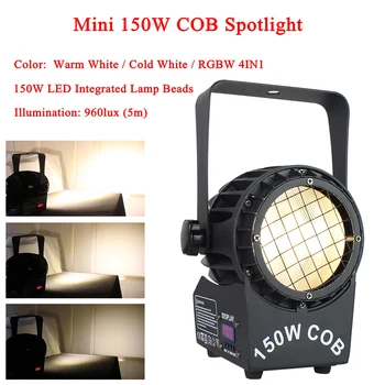 YENİ Mini 150W COB spot sıcak beyaz / soğuk beyaz / RGBW 4IN1 renkli LED Par ışık DJ disko ışık düğün parti aydınlatma