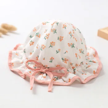 Bahar Yeni Güzel Yaz Bebek Kız Şapka Sevimli Pamuk kova kapağı Kubbe Çiçek çocuk şapkaları Yenidoğan Aksesuarları (1-18 Ay Bebekler)