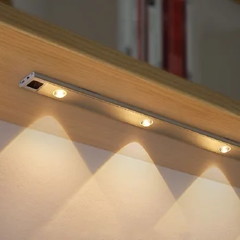 30/40/60cm LED Gece Lambası USB şarj edilebilir Lamba hareket sensörlü LED ışık Mutfak Dolap Dolap Aydınlatma Alüminyum Led