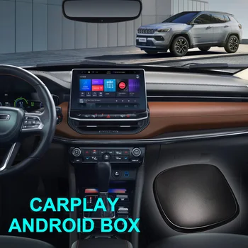 Youtube Netfix Android 9 Qualcomm 4 + 64G Tak N Oyna Mini Kablosuz CarPlay Aı Kutusu Jeep Pusula 2020 2021 İçin Android Carplay